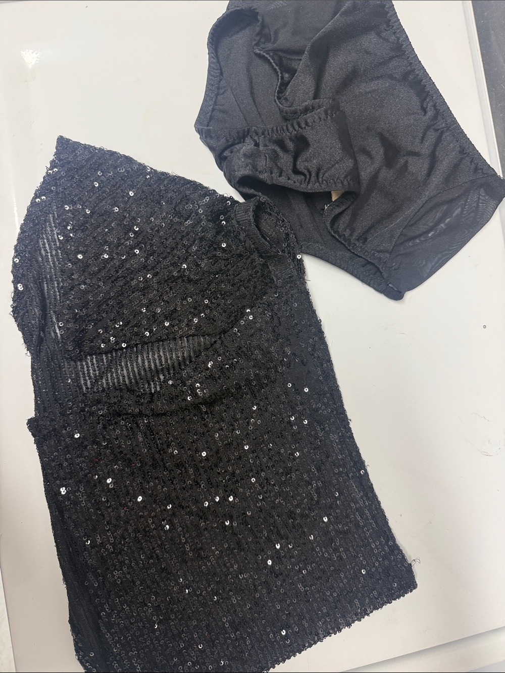 Black Sequin Velvro Mini Skirt and Bloomers Set - LIKE NEW Costume Accessories